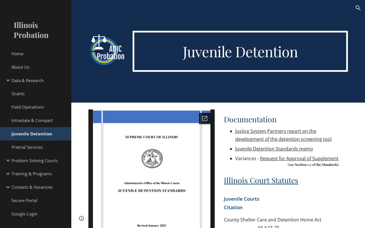 Illinois Courts overview for Vermilion County juvenile detention records