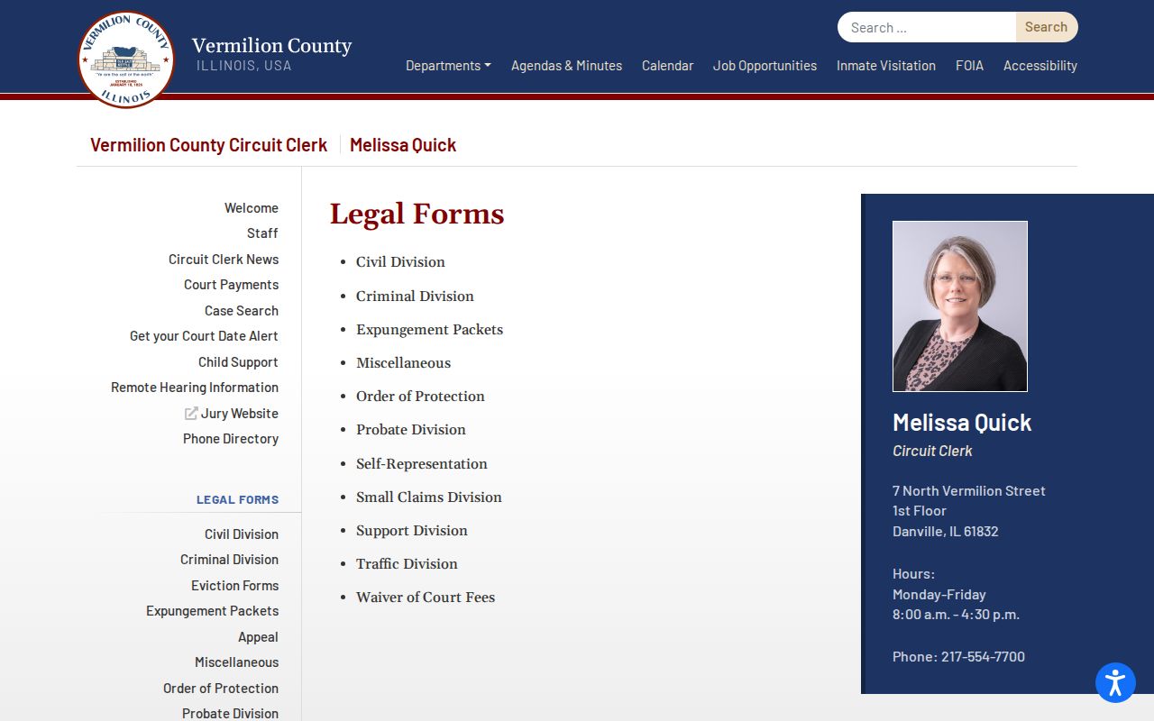 Vermilion County expungement forms related to released mugshot records